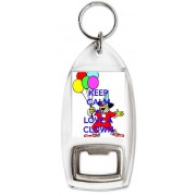 Keep Calm and Love a Clown - Bottle Opener Keyring