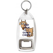 Keep Calm and Eat Goat's Cheese - Bottle Opener Keyring