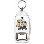 Keep Calm and Love Your Golden Retriever - Bottle Opener Keyring