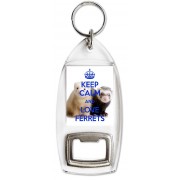Keep Calm and Love Ferrets - Bottle Opener Keyring