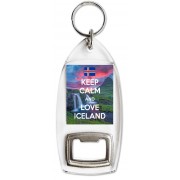 Keep Calm and Love Iceland - Bottle Opener Keyring