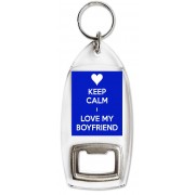 Keep Calm I Love my Boyfriend - Bottle Opener Keyring