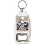 Keep Calm and Love Your Royal Enfield - Bottle Opener Keyring