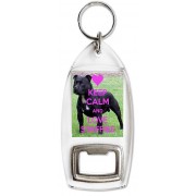 Keep Calm and Love Staffies - Bottle Opener Keyring