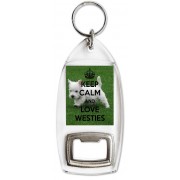Keep Calm and Love Westies - Bottle Opener Keyring