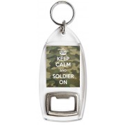 Keep Calm and Soldier On - Bottle Opener Keyring