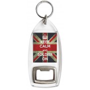 Keep Calm and Soldier On - Bottle Opener Keyring