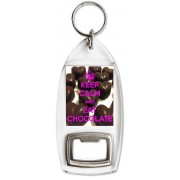 Keep Calm and Eat Chocolate - Bottle Opener Keyring