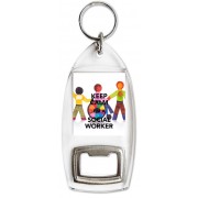 Keep Calm I'm a Social Worker - Bottle Opener Keyring