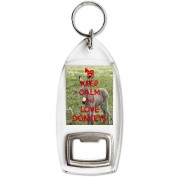 Keep Calm and Love Donkeys - Bottle Opener Keyring