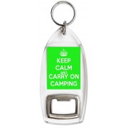 Keep Calm and Carry on Camping - Bottle Opener Keyring