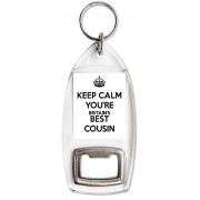 Keep Calm You're Britain's Best Cousin - Bottle Opener Keyring