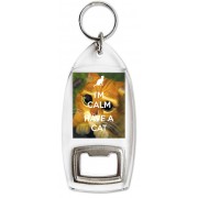 I am Calm I Have a Cat - Bottle Opener Keyring