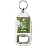 Keep Calm and Love Sheep - Bottle Opener Keyring