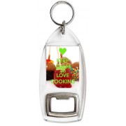 Keep Calm and Love Cooking - Bottle Opener Keyring