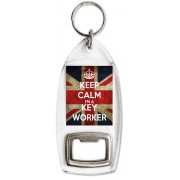 Keep Calm I'm a Key Worker - Bottle Opener Keyring