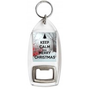 Keep Calm and Merry Christmas - Bottle Opener Keyring