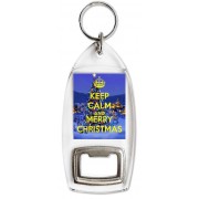 Keep Calm and Merry Christmas - Bottle Opener Keyring