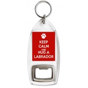 Keep Calm and Hug a Labrador - Bottle Opener Keyring
