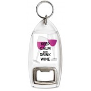 Keep Calm and Drink Wine - Bottle Opener Keyring