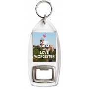 Keep Calm and Love Worcester - Bottle Opener Keyring