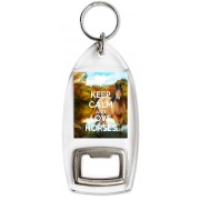 Keep Calm and Love Horses - Bottle Opener Keyring