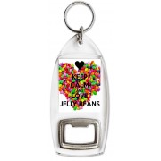 Keep Calm and Love Jelly Beans - Bottle Opener Keyring