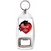I Love My Cat - Bottle Opener Keyring