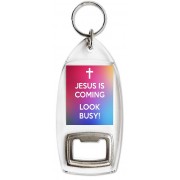Jesus is Coming Look Busy! - Bottle Opener Keyring