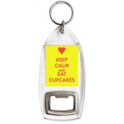 Keep Calm and Eat Cupcakes - Bottle Opener Keyring