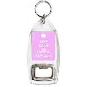 Keep Calm and Have a Cupcake - Bottle Opener Keyring