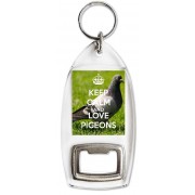 Keep Calm and Love Pigeons - Bottle Opener Keyring