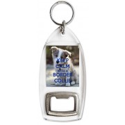Keep Calm with a Border Collie - Bottle Opener Keyring