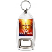 Keep Calm and Love Jesus Christ - Bottle Opener Keyring
