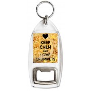 Keep Calm and Love Crumpets - Bottle Opener Keyring