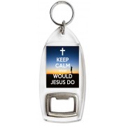 Keep Calm What Would Jesus Do - Bottle Opener Keyring