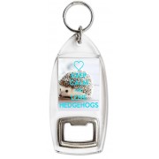 Keep Calm and Love Hedgehogs - Bottle Opener Keyring