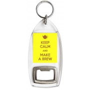 Keep Calm and Make a Brew - Bottle Opener Keyring