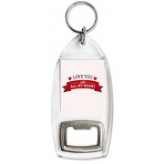 Love You with All My Heart - Bottle Opener Keyring