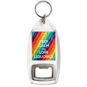 Keep Calm and Love Liquorice - Bottle Opener Keyring