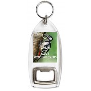Keep Calm and Love Woodpeckers - Bottle Opener Keyring