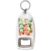 Keep Calm and Love Marshmallows - Bottle Opener Keyring