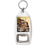 Keep Calm and Love Steak and Kidney Pie - Bottle Opener Keyring