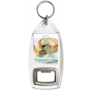 Keep Calm and Love Meat and Potato Pie - Bottle Opener Keyring