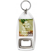 Keep Calm and Love Baked Potatoes - Bottle Opener Keyring