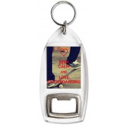 Keep Calm and Love Skateboarding - Bottle Opener Keyring