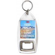 Keep Calm and Love Hastings - Bottle Opener Keyring