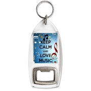Keep Calm and Love Music - Bottle Opener Keyring