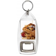 Keep Calm and Love Waffles - Bottle Opener Keyring