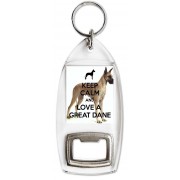 Keep Calm and Love A Great Dane - Bottle Opener Keyring